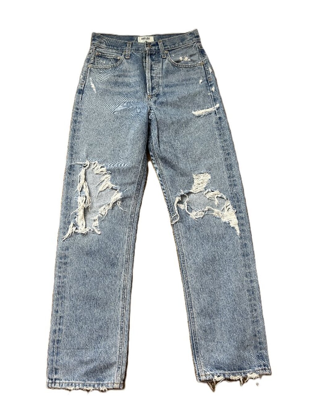 Agolde 90's Mid Rise Straight Distressed Jeans 23